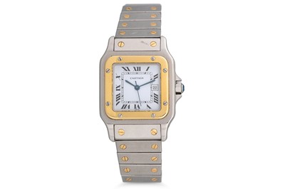 Lot 400 - A GENT'S CARTIER SANTOS TANK BI-METAL...