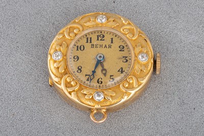 Lot 102 - AN ANTIQUE 18CT GOLD LADY'S FOB WATCH, face...