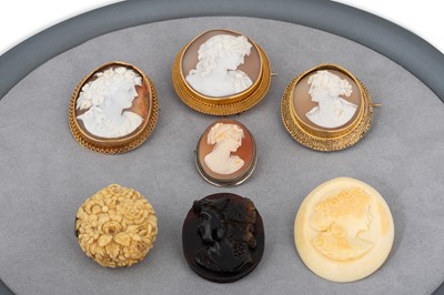 Lot 12 - A COLLECTION OF SEVEN CAMEO CARVINGS, various...