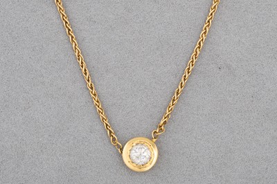 Lot 194 - A DIAMOND PENDANT, mounted in 18ct yellow gold,...