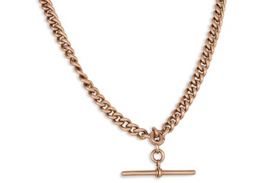 Lot 290 - AN ANTIQUE 9CT GOLD ALBERT LINK NECK CHAIN,...