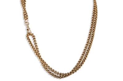 Lot 254 - A GOLD BELCHER LINK NECK CHAIN, of interesting...