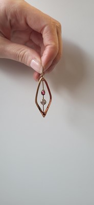 Lot 10 - A 9CT GOLD GEM-SET BROOCH, together with two...