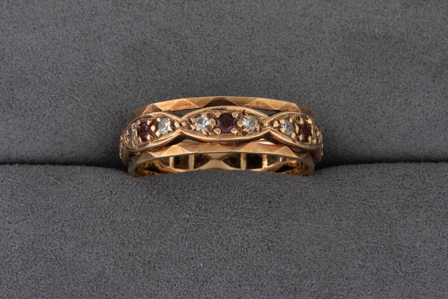 Lot 13 - A 9CT GOLD BAND RING, 4 G., size P-Q