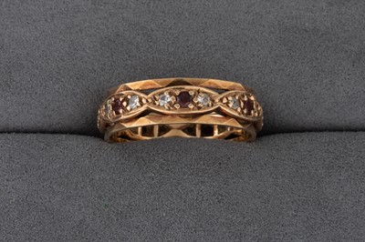 Lot 98 - A 9CT GOLD BAND RING, 4 G., size P-Q