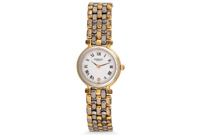 Lot 393 - A LADY'S RAYMOND WEIL WRISTWATCH, white face...