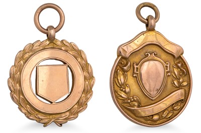 Lot 423 - A PAIR OF 9CT GOLD SCHOOL MEDALS, uninscribed...