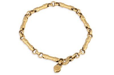 Lot 103 - AN 18CT GOLD FANCY LINK BRACELET, Tiffany & Co....