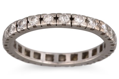 Lot 108 - A DIAMOND FULL BANDED ETERNITY RING, size J-K