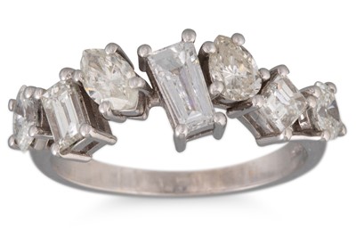 Lot 120 - A DIAMOND RING, set with baguette and oval...