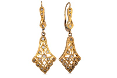 Lot 198 - A PAIR OF ANTIQUE GOLD AND ROSE CUT DIAMOND...