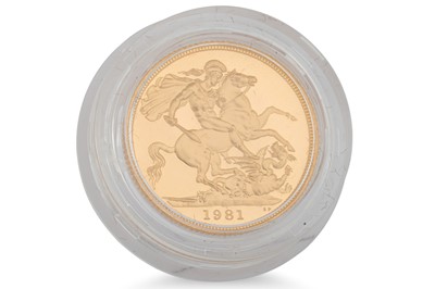 Lot 354 - A 1981 PROOF FULL ENGLISH GOLD SOVEREIGN,...