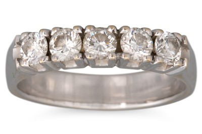 Lot 163 - A DIAMOND FIVE STONE RING, mounted in 18ct...