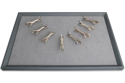 Lot 465 - EIGHT PLACE SETTINGS, in the form of horse...