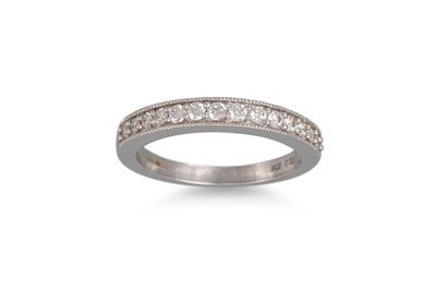 Lot 231 - A DIAMOND HALF HOOP ETERNITY RING, tapered and...