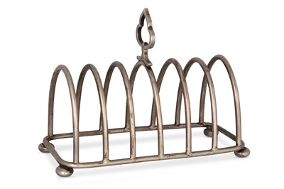 Lot 454 - A VINTAGE SILVER TOAST RACK by Robert & Dore...