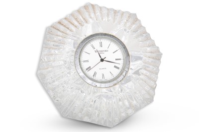 Lot 508 - A WATERFORD CRYSTAL PAPERWEIGHT CLOCK