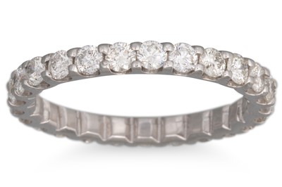 Lot 225 - A DIAMOND FULL BANDED ETERNITY RING, mounted...