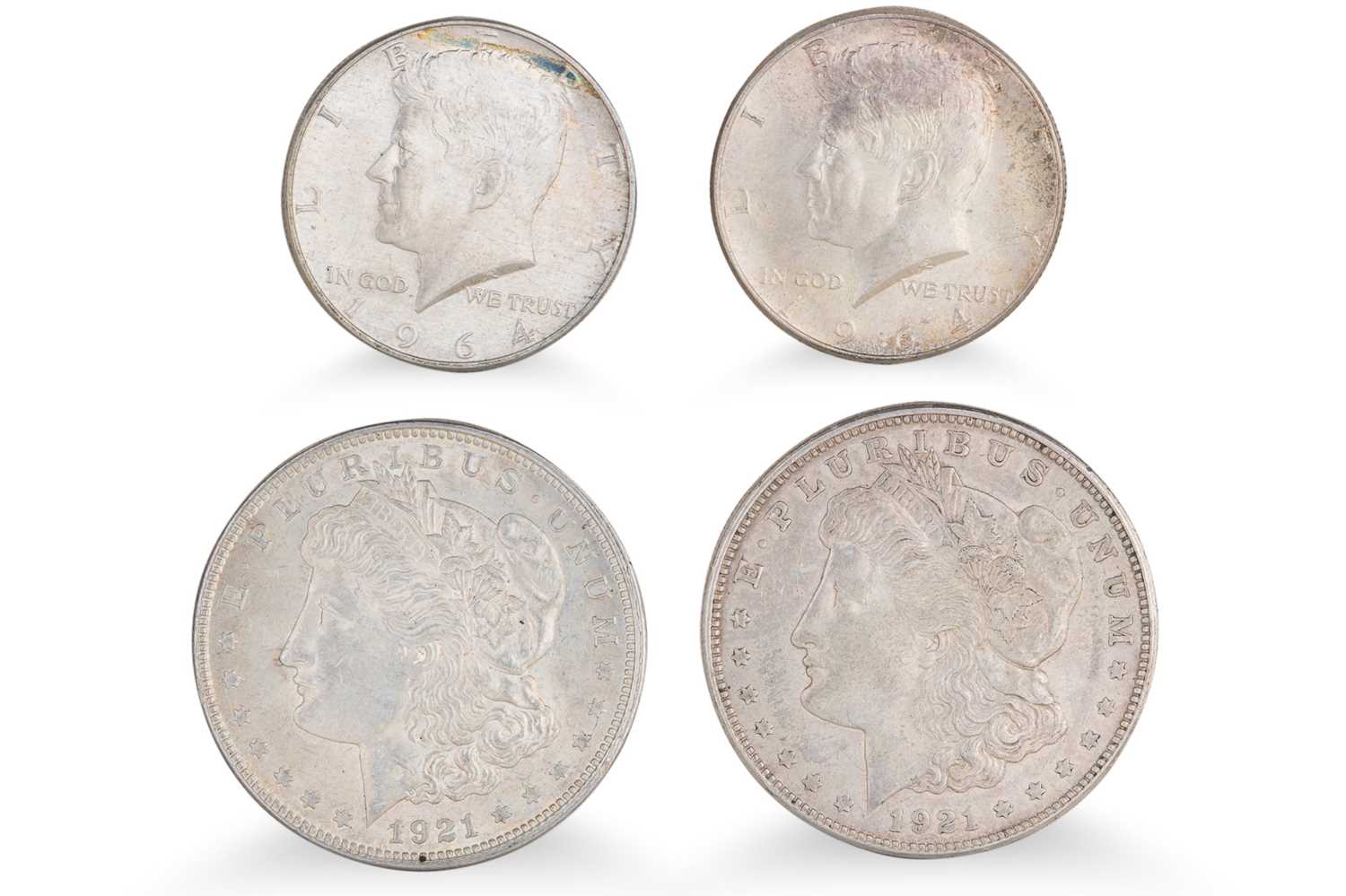 Lot 316 - 6 X AMERICAN MORGAN SILVER $1 COINS 1880s -...