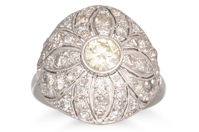 Lot 295 - A DIAMOND CLUSTER RING, of bombe form, set...