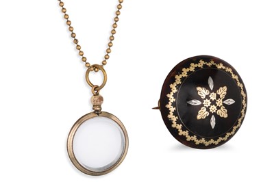 Lot 402 - A VICTORIAN GOLD AND SILVER TORTOISESHELL...