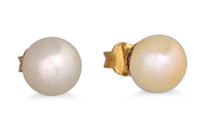 Lot 48 - A PAIR OF CULTURED PEARL EARRINGS, mounted in...