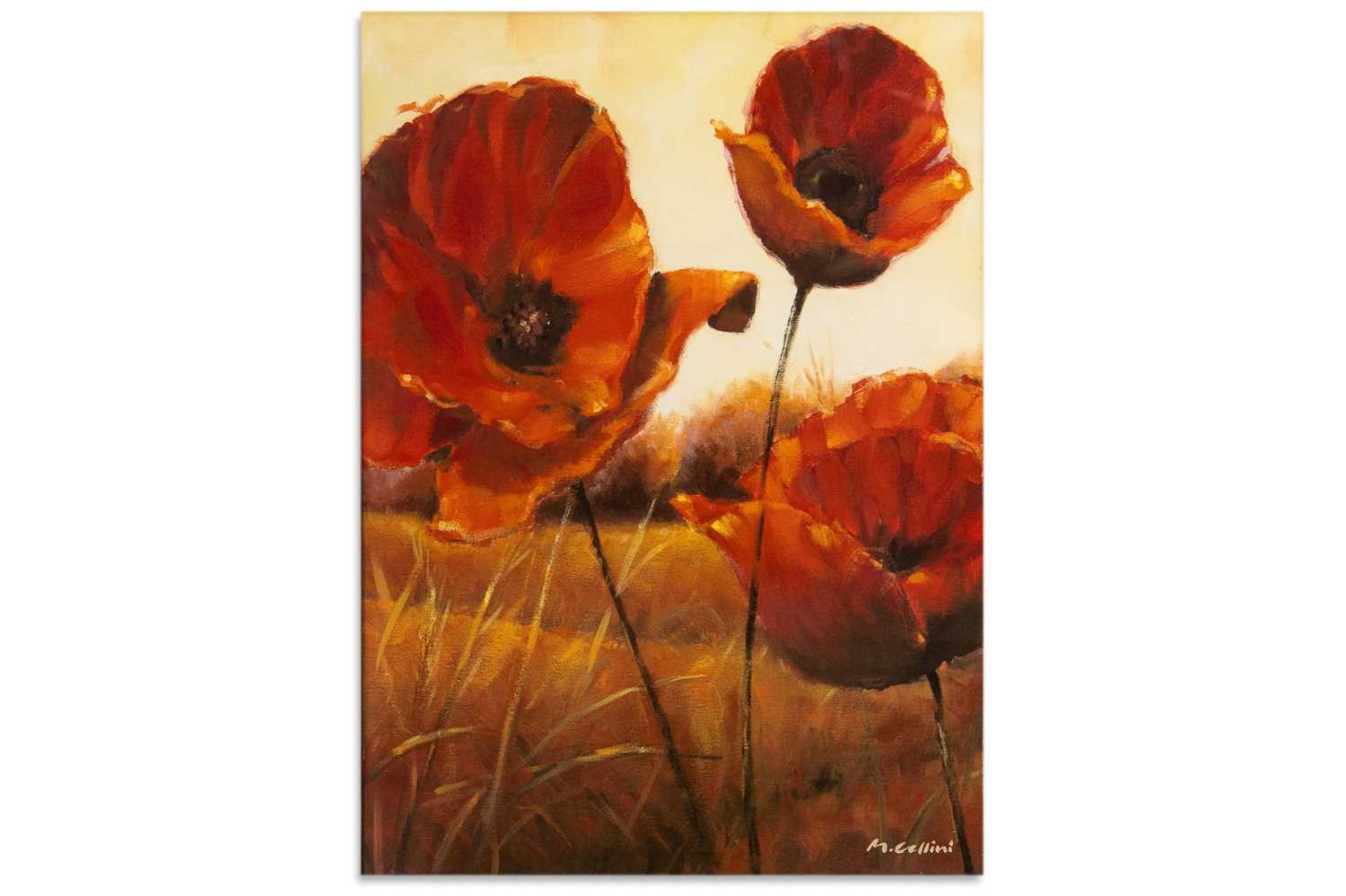 Lot 439 - M.CELLINI (20th Century) Poppies, large print,...