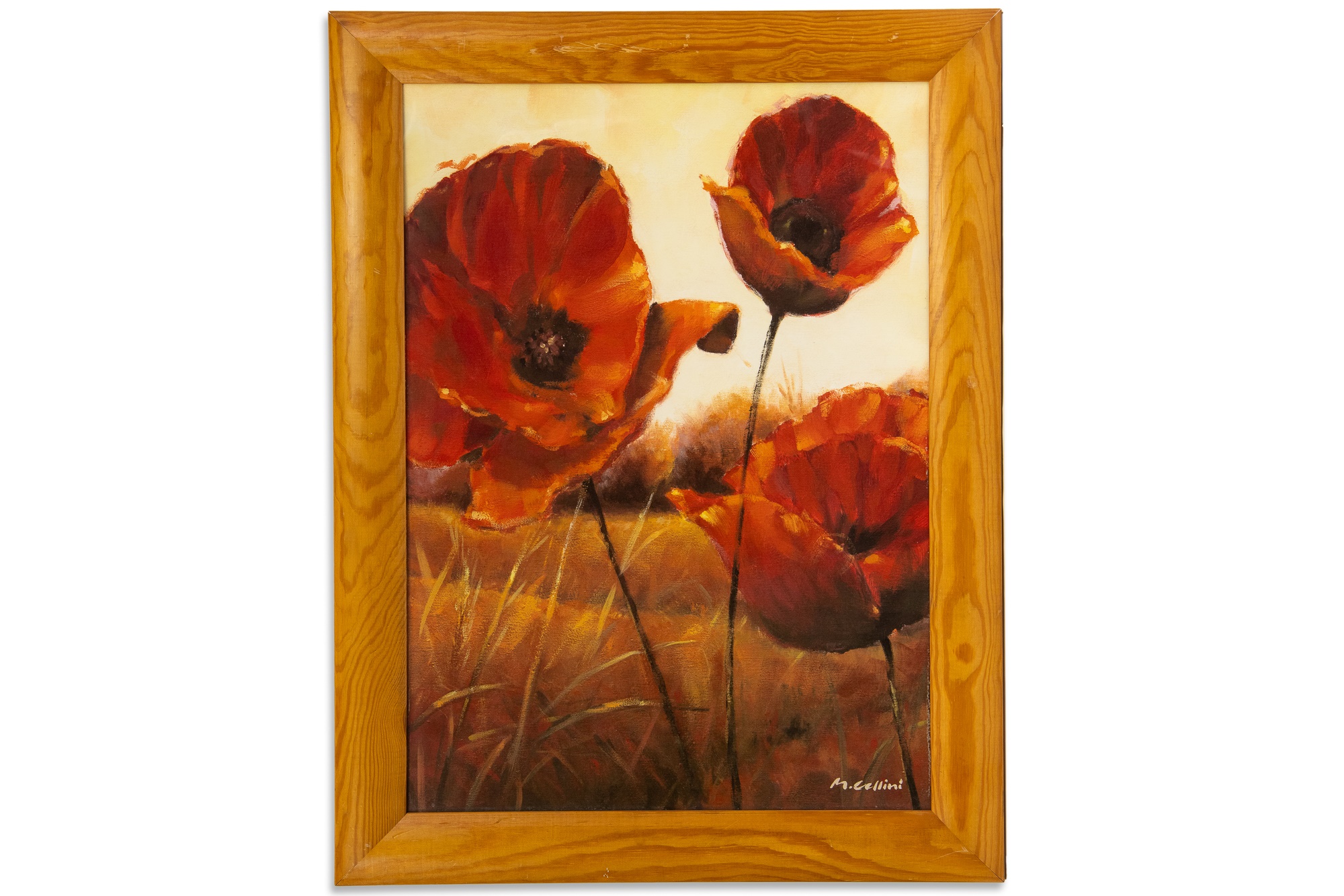 Lot 439 - M.CELLINI (20th Century) Poppies, large