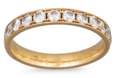 Lot 295 - A DIAMOND HALF HOOP ETERNITY RING, eleven...