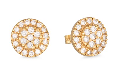 Lot 291 - A PAIR OF DIAMOND CLUSTER EARRINGS, mounted in...