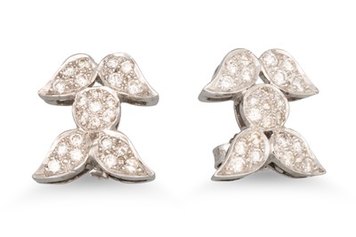 Lot 286 - A PAIR OF DIAMOND SET EARRINGS, modelled as...