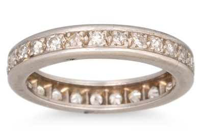 Lot 328 - A DIAMOND FULL BANDED ETERNITY RING, channel...