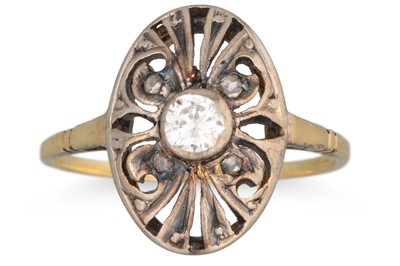 Lot 337 - A DIAMOND SET RING, in oval openwork setting,...