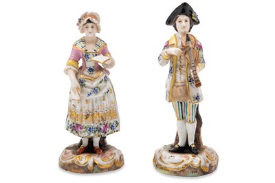 Lot 461 - A 19TH CENTURY PAIR OF MUSICAL PORCELAIN...