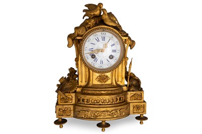 Lot 466 - A 19TH CENTURY FRENCH ORMOLU MANTLE CLOCK,...