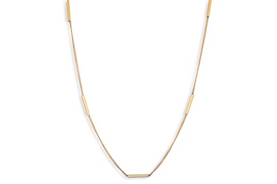 Lot 244 - AN ANTIQUE 9CT GOLD NECK CHAIN, elongated...