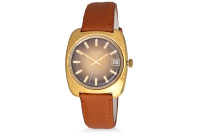 Lot 391 - A GENT'S VINTAGE AVIA GOLD PLATED WRISTWATCH,...