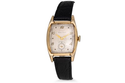 Lot 393 - A VINTAGE BULOVA GOLD PLATED WRISTWATCH,...