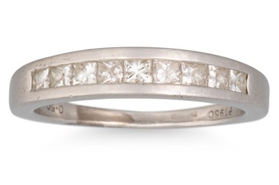 Lot 109 - A DIAMOND HALF ETERNITY RING, the princess cut...