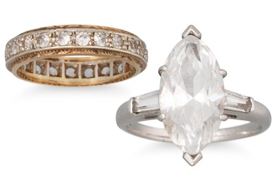 Lot 113 - A 9CT GOLD RING, together with a 14ct gold...