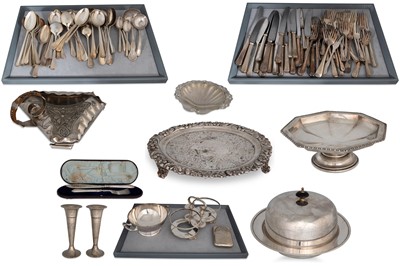 Lot 423 - A GOOD QUALITY SET OF VICTORIAN SILVER PLATED...