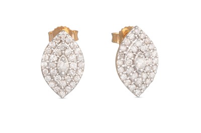 Lot 16 - A PAIR OF DIAMOND CLUSTER EARRINGS, the...