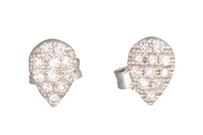 Lot 33 - A PAIR OF DIAMOND PAVÉ SET CLUSTER EARRINGS,...