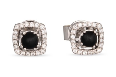 Lot 67 - A PAIR OF DIAMOND AND GEM SET CLUSTER EARRINGS,...