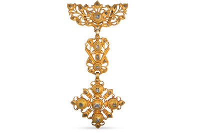 Lot 356 - A GEORGIAN STYLE DIAMOND PENDANT, comprising...