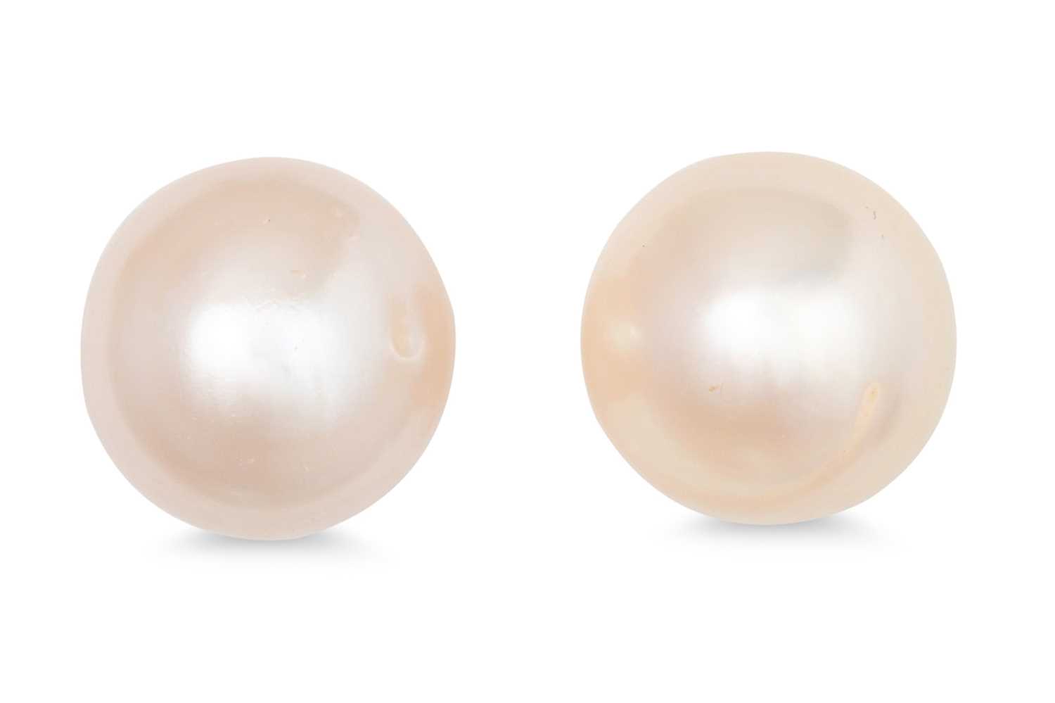 Lot 24 - A PAIR OF CULTURED PEARL EARRINGS, mounted in...