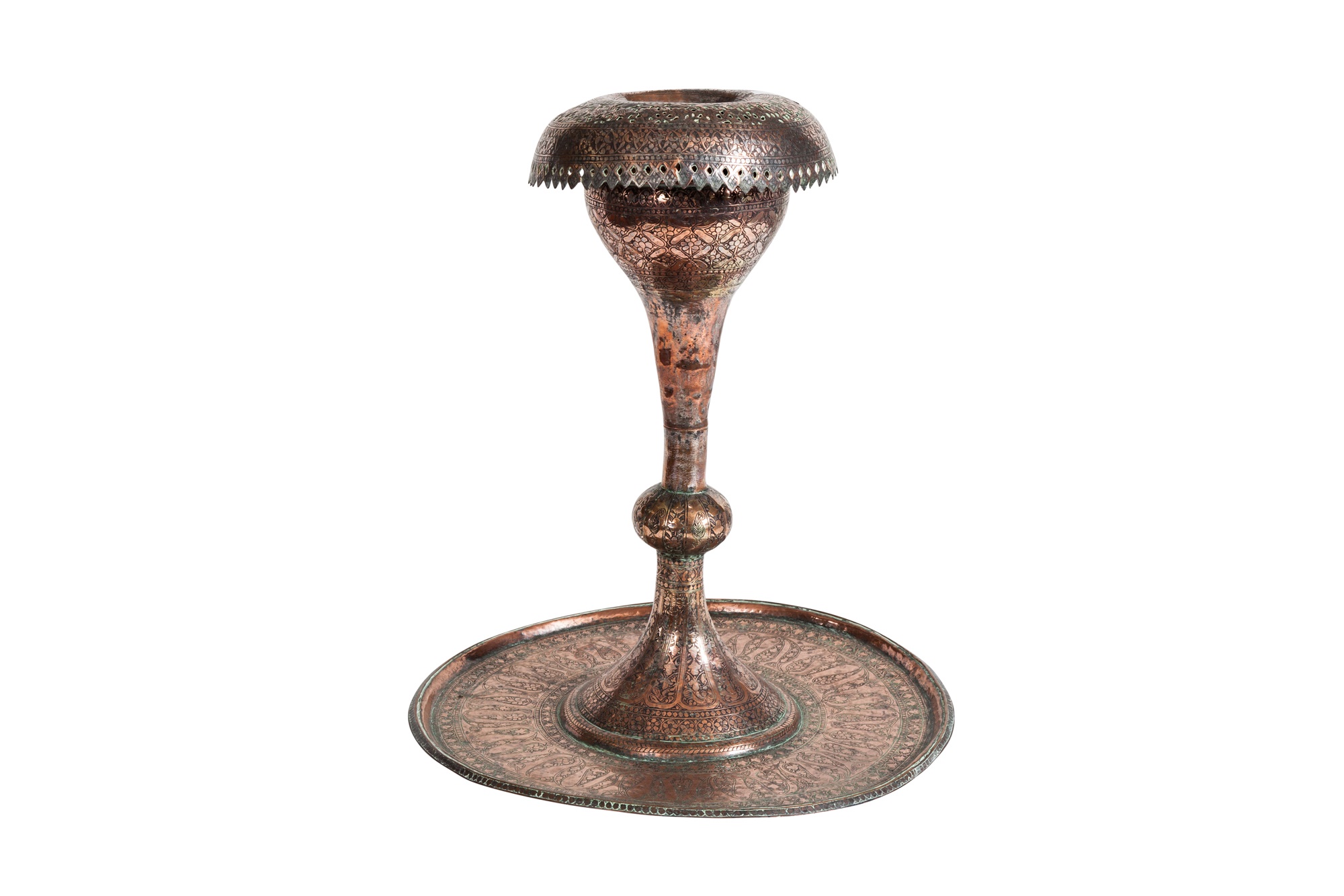 Lot 179 - A 19TH CENTURY NORTH AFRICAN INCENSE BURNER,