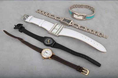 Lot 232 - A COLLECTION OF FIVE LADY'S WATCHES, to...