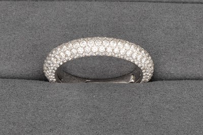 Lot 107 - A DIAMOND PAVÉ BAND RING, with expandable...