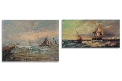 Lot 244 - W. WEBB (20TH CENTURY), maritime scene, oil on...